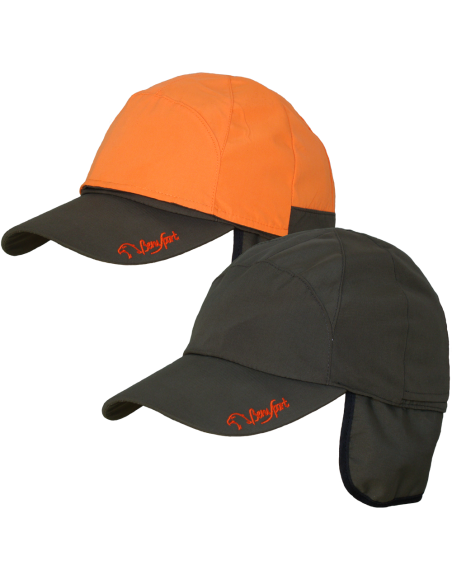 GORRA OREJERAS IMPERMEABLE- REVERSIBLE CAQUI/NARANJA